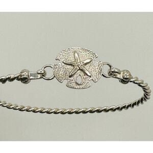 Vintage 925 Sand Dollar Bangle Bracelet